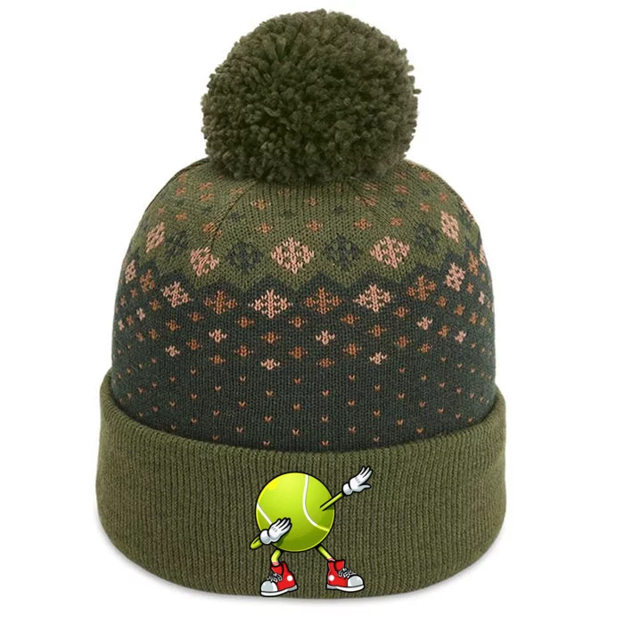 Funny Tennis Dab Ball Player Racket Sports Fan Dabbing The Baniff Cuffed Pom Beanie