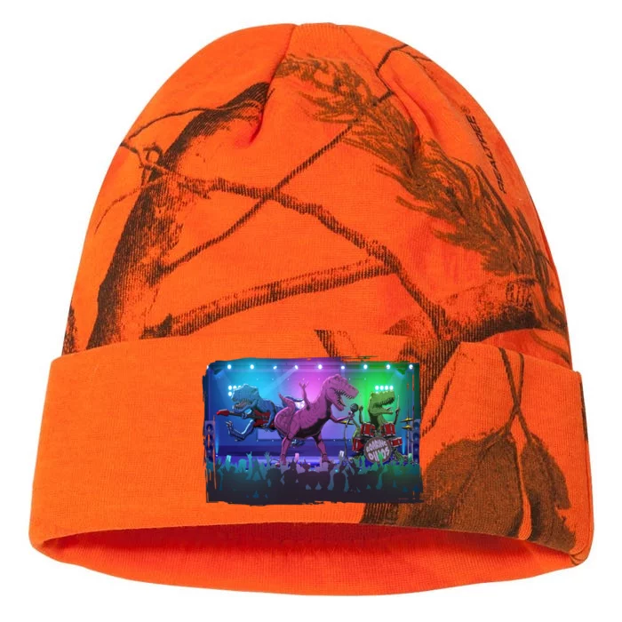 Funny Trex Dinosaurs Rock Band Concert Kati - 12in Camo Beanie