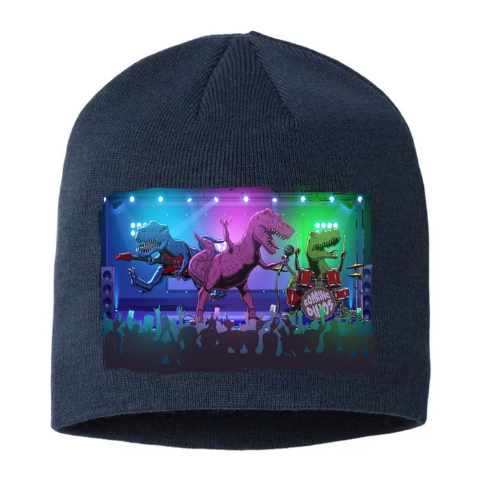 Funny Trex Dinosaurs Rock Band Concert 8 1/2in Sustainable Knit Beanie