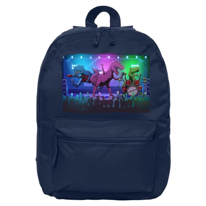 Funny Trex Dinosaurs Rock Band Concert 16 in Basic Backpack