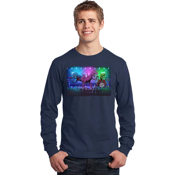 Funny Trex Dinosaurs Rock Band Concert Tall Long Sleeve T-Shirt