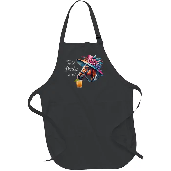 Funny Talk Derby To Me Racing Horse Full-Length Apron With Pocket