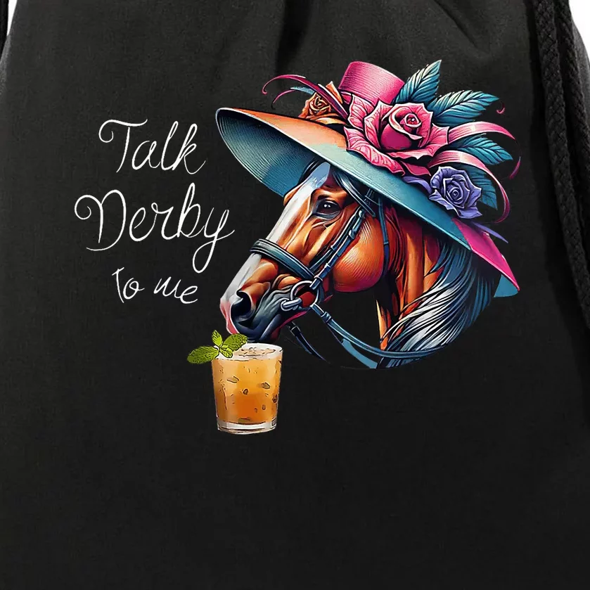 Funny Talk Derby To Me Racing Horse Drawstring Bag