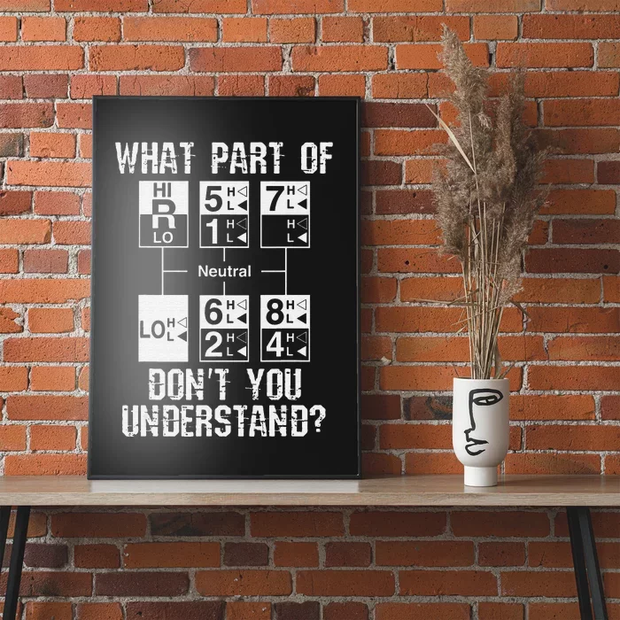 Funny Truck Driver Gift 18 Speed What Don't You Understand Poster