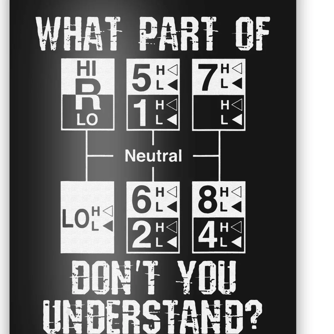 Funny Truck Driver Gift 18 Speed What Don't You Understand Poster