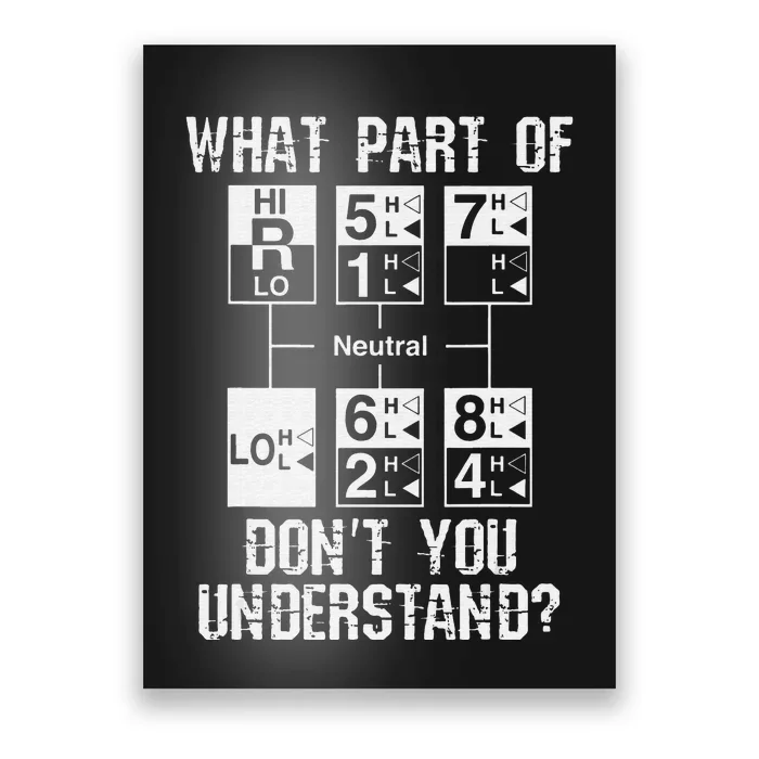 Funny Truck Driver Gift 18 Speed What Don't You Understand Poster