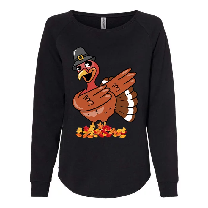 Funny Thanksgiving Dabbing Turkey Food Joke Fall Gift Womens California Wash Sweatshirt