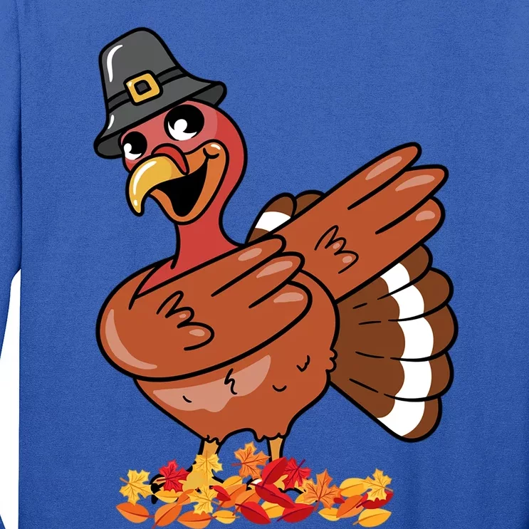 Funny Thanksgiving Dabbing Turkey Food Joke Fall Gift Long Sleeve Shirt