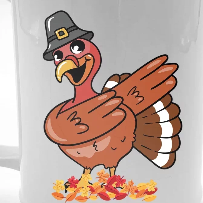 Funny Thanksgiving Dabbing Turkey Food Joke Fall Gift Front & Back Beer Stein