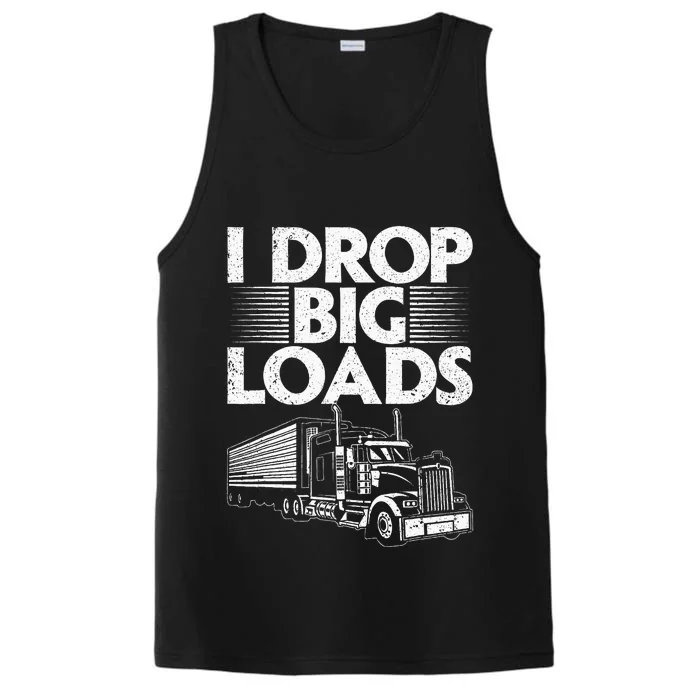 Funny Trucker Design For Women Semi Truck Performance Tank