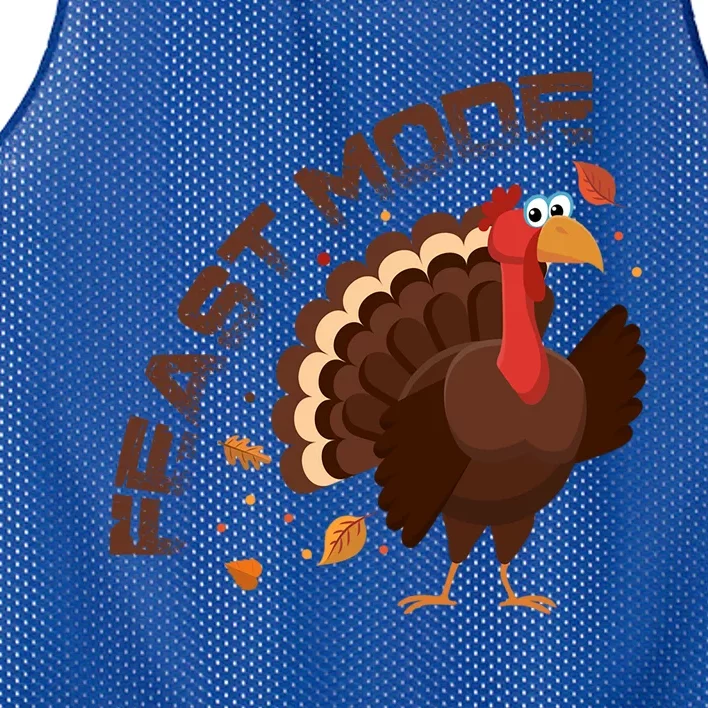 Funny Turkey Day Fall Feast Mode Cool Gift Mesh Reversible Basketball Jersey Tank