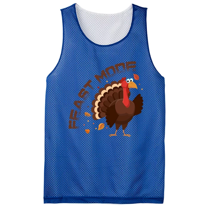 Funny Turkey Day Fall Feast Mode Cool Gift Mesh Reversible Basketball Jersey Tank