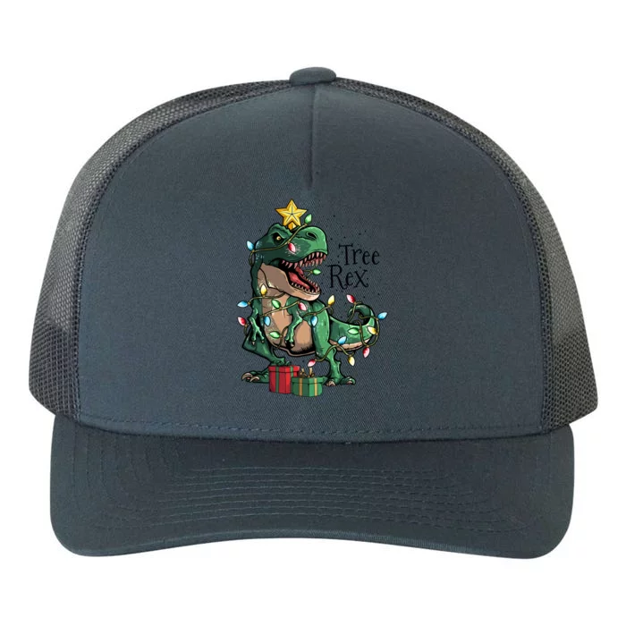 Funny Trex Dinosaur Christmas Tree Rex Gift Yupoong Adult 5-Panel Trucker Hat