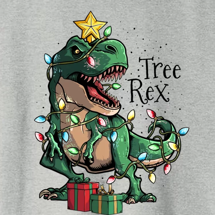 Funny Trex Dinosaur Christmas Tree Rex Gift Women's Crop Top Tee