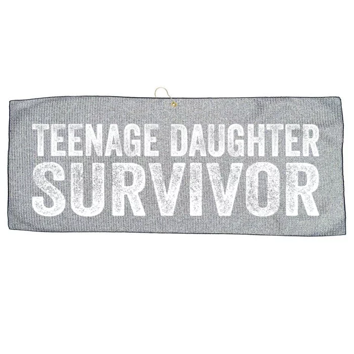 Funny Teenage Daughter Survivor Humor Fathers Mothers Day Large Microfiber Waffle Golf Towel