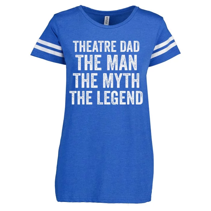 Funny Theatre Dad Man Myth Legend Daddy Father's Day Enza Ladies Jersey Football T-Shirt