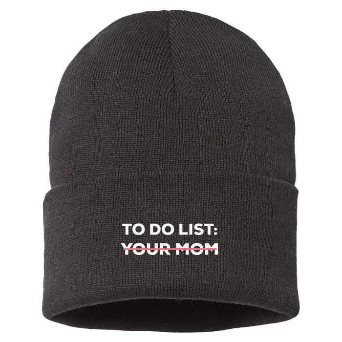 Funny To Do List Your Mom Sarcasm Sarcastic Saying Sustainable Knit Beanie