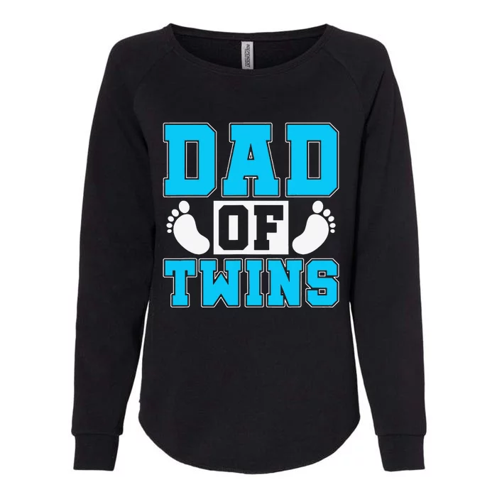 Family Twins Daddy Cute Footprint Dad Of Twins Twin Parents Womens California Wash Sweatshirt