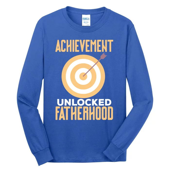 First Time Dad Fathers Day Achievet Unlocked Fatherhood Gift Tall Long Sleeve T-Shirt