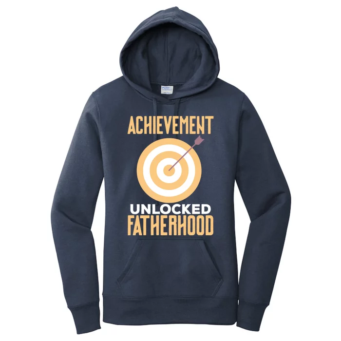 First Time Dad Fathers Day Achievet Unlocked Fatherhood Gift Women's Pullover Hoodie