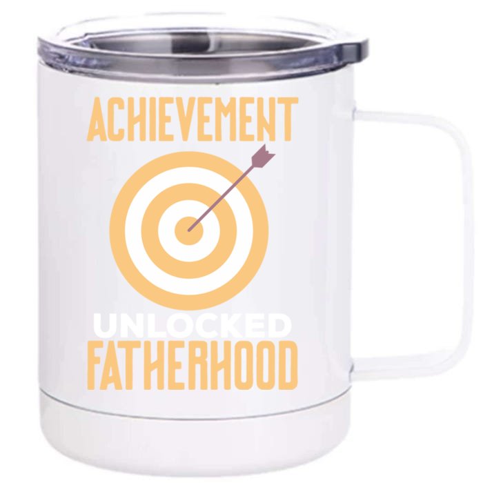 First Time Dad Fathers Day Achievet Unlocked Fatherhood Gift Front & Back 12oz Stainless Steel Tumbler Cup