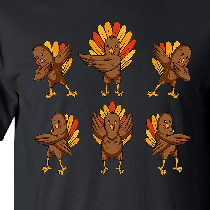 Funny Turkey Dabbing Dance Thanksgiving Fall Autumn Tall T-Shirt