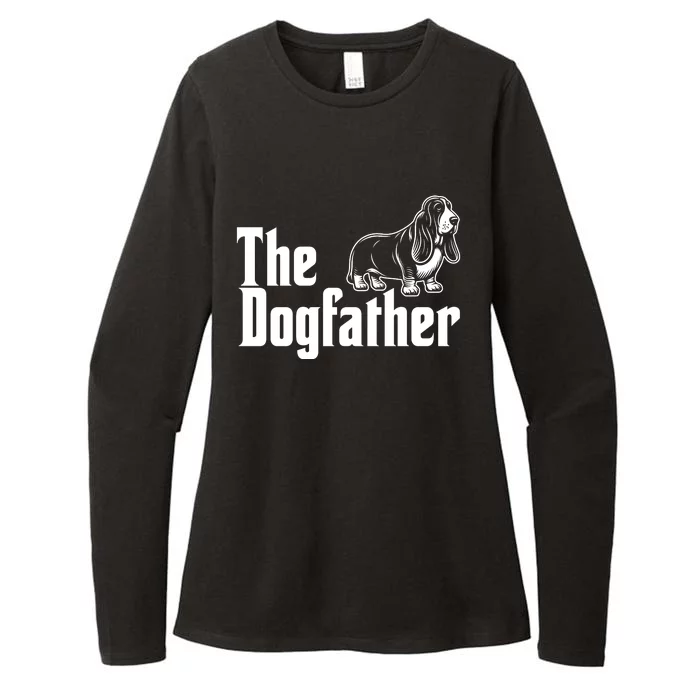 Funny The Dogfather Bassett Hound Lover Womens CVC Long Sleeve Shirt