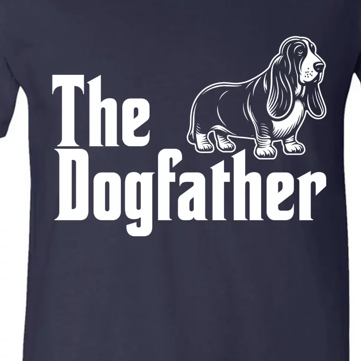 Funny The Dogfather Bassett Hound Lover V-Neck T-Shirt