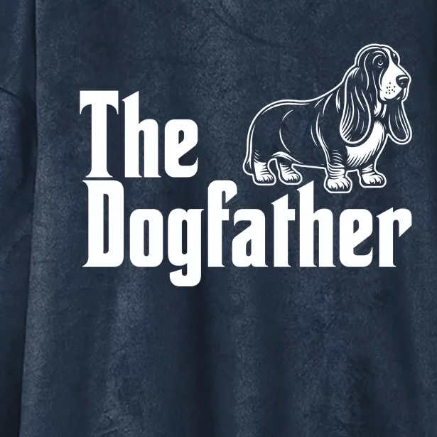 Funny The Dogfather Bassett Hound Lover Hooded Wearable Blanket