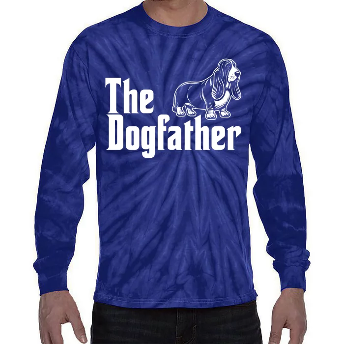 Funny The Dogfather Bassett Hound Lover Tie-Dye Long Sleeve Shirt