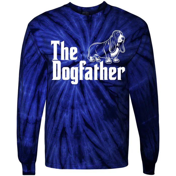 Funny The Dogfather Bassett Hound Lover Tie-Dye Long Sleeve Shirt