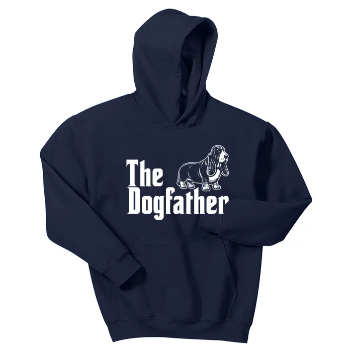 Funny The Dogfather Bassett Hound Lover Kids Hoodie