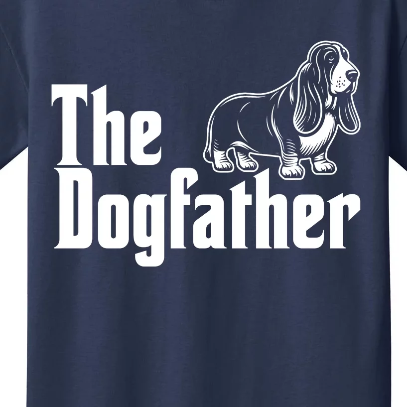 Funny The Dogfather Bassett Hound Lover Kids T-Shirt