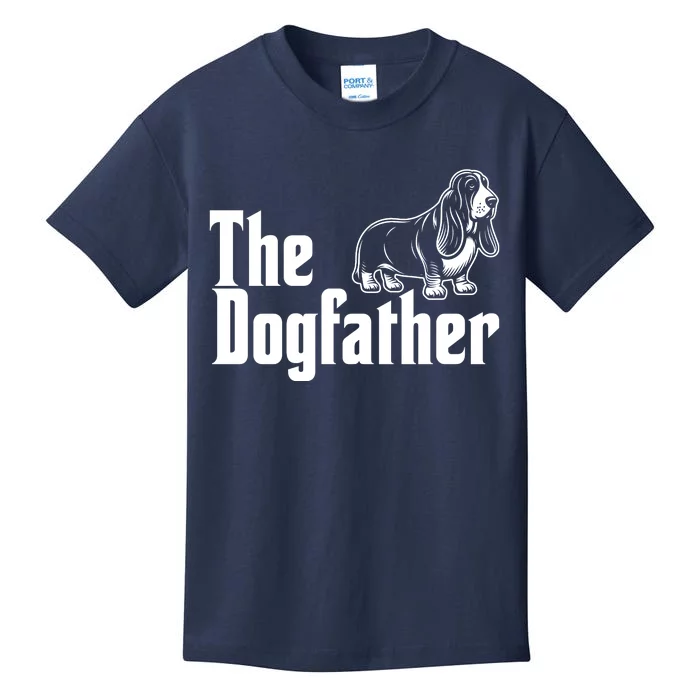 Funny The Dogfather Bassett Hound Lover Kids T-Shirt