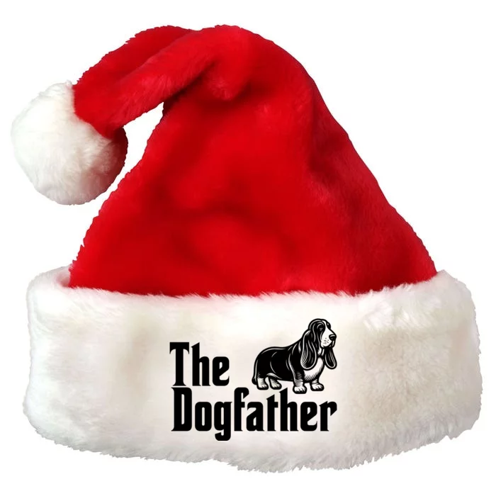 Funny The Dogfather Bassett Hound Lover Premium Christmas Santa Hat