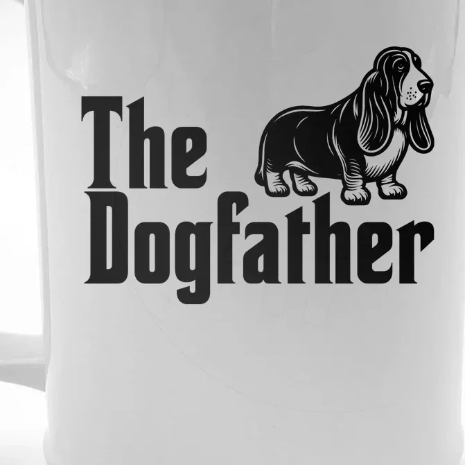 Funny The Dogfather Bassett Hound Lover Front & Back Beer Stein