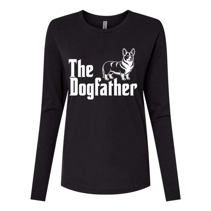 Funny The Dogfather Corgi Lover Womens Cotton Relaxed Long Sleeve T-Shirt