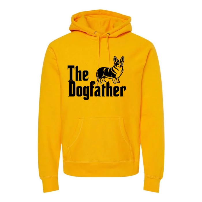 Funny The Dogfather Corgi Lover Premium Hoodie