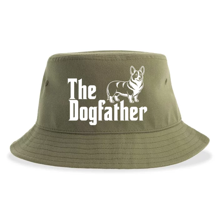 Funny The Dogfather Corgi Lover Sustainable Bucket Hat