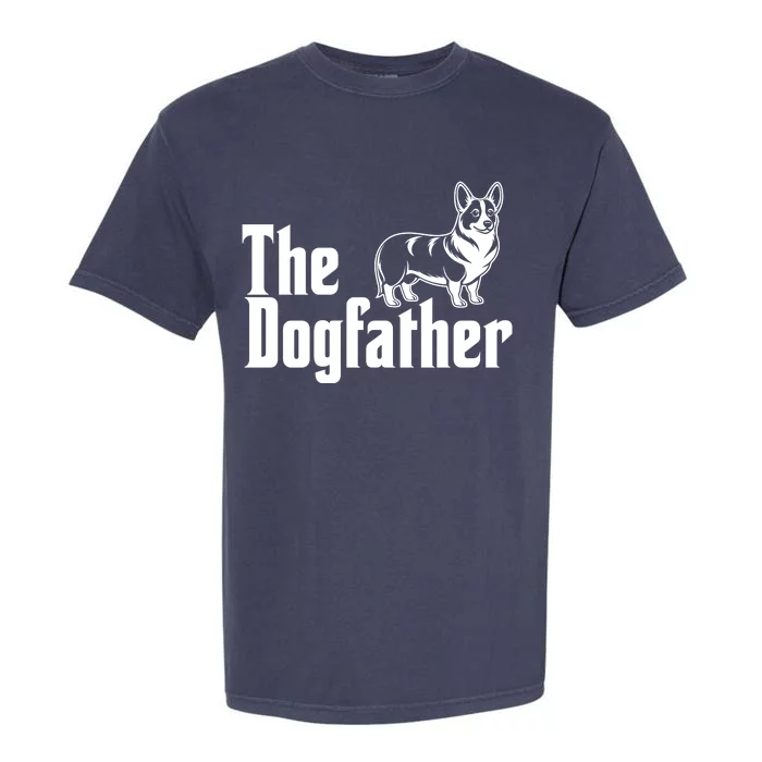 Funny The Dogfather Corgi Lover Garment-Dyed Heavyweight T-Shirt