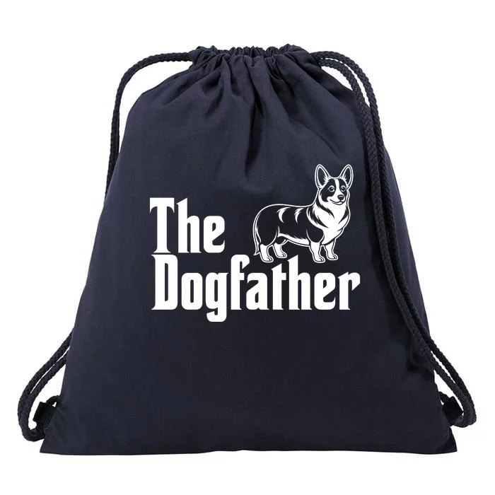 Funny The Dogfather Corgi Lover Drawstring Bag