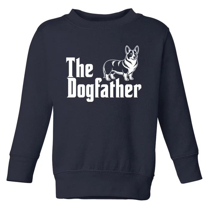 Funny The Dogfather Corgi Lover Toddler Sweatshirt