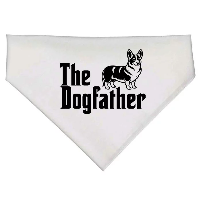 Funny The Dogfather Corgi Lover USA-Made Doggie Bandana