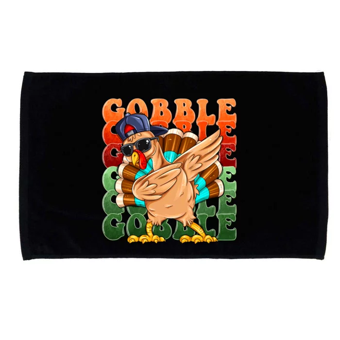 Funny Thanksgiving Dabbin Turkey Gobble Microfiber Hand Towel