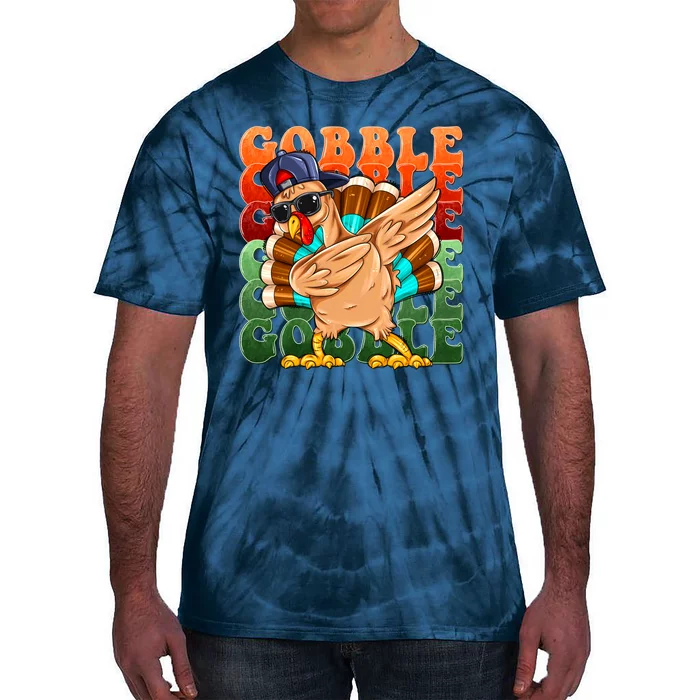 Funny Thanksgiving Dabbin Turkey Gobble Tie-Dye T-Shirt