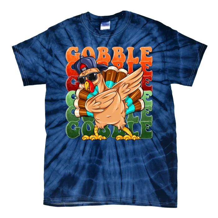 Funny Thanksgiving Dabbin Turkey Gobble Tie-Dye T-Shirt