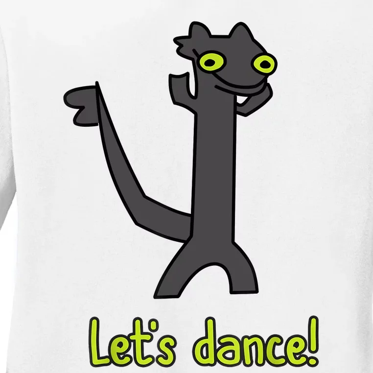 Funny Toothless Dance Meme LetS Dance Ladies Long Sleeve Shirt