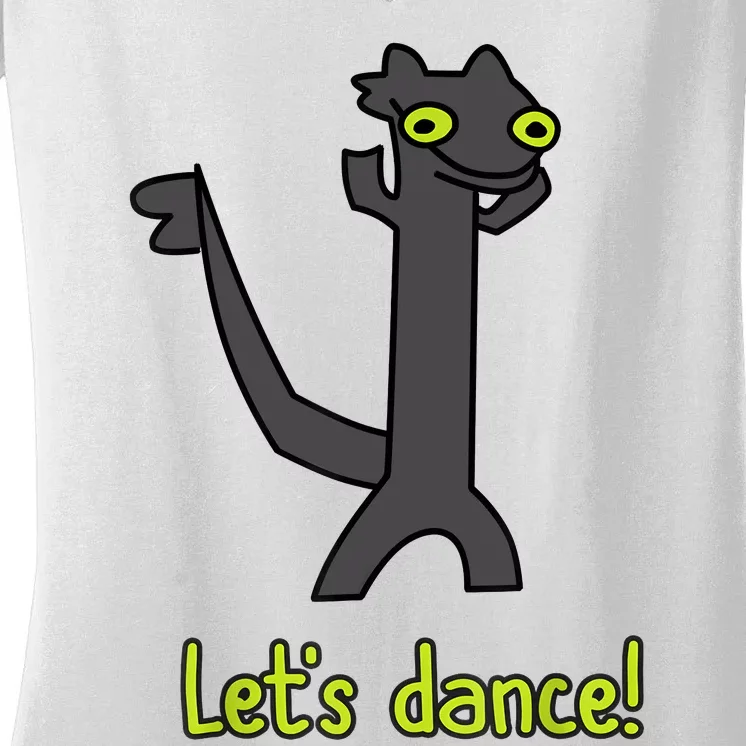 Funny Toothless Dance Meme LetS Dance Women's V-Neck T-Shirt