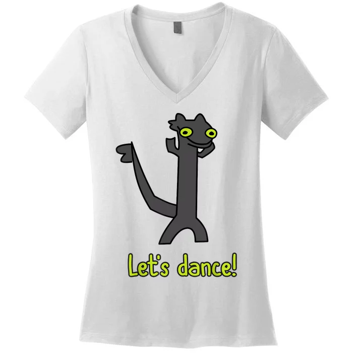 Funny Toothless Dance Meme LetS Dance Women's V-Neck T-Shirt