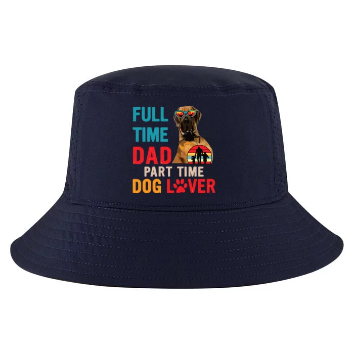 Full Time Dad Funny Joke Dog Lover Great Dane Sunglasses Cool Comfort Performance Bucket Hat